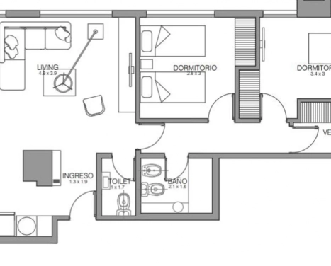 OPORTUNIDAD VENTA DEPARTAMENTO 3 DORMITORIOS, VISTA AL RIO. COCHERA. SAN LORENZO 1000